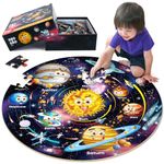 SYNARRY Solar System Floor Puzzles for Kids 4-8, Large 70 Piece Jigsaw Puzzles for Kids 3-5, Space Planet Astronaut Toys Gifts Puzzles for 3-5 5-7 8-10 Years Old Toddlers Boys Girls Children