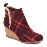 TOMS Women's Kelsey Wedge Round Toe Booties Boot, Red, 7.5 UK