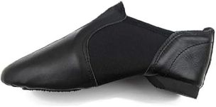 SKMAXO Genuine Leather Slip on Dance Shoes for Women | Split Sole Jazz Shoes for Kids and Women | Black Jazz Shoes, Dance Trainers in