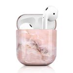 Newseego Compatible with AirPods Case, Airpods PC Hard Case Marble Cover Stylish Case Full Protective AirPods Charging Case Skin for AirPods 2/1 Charging Case - Pink