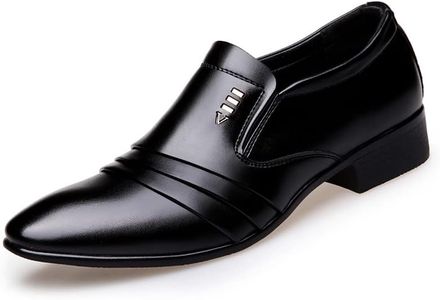 Men’s Dress Shoes Oxfords Uniform Business Slip On Formal Soft Classic Wedding Casual Modern Work Shoes Black US6-15, Black, 44