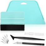 WRAPXPERT Wallpaper Smoothing Tool Kit for Applying Peel and Stick Contact Paper Vinyl Film, Includes Oversize Smoothing Squeegee, Felt Scraper, Edge Trimming Stick Tool, Craft Knife & Blades