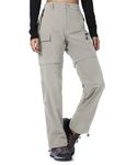 Cycorld Women's-Hiking-Pants-Convertible Quick-Dry-Stretch-Lightweight Zip-Off Outdoor Pants with 5 Deep Pockets, Cloud Grey, Medium