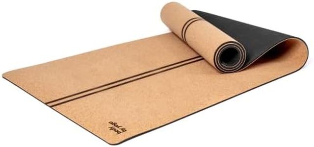 Soft,Thick, Non Slip, Cork Yoga Mat with Just The Right Amount of Padding for Sweat, Hot Yoga, Pilates, Bikram, and General Fitness (Extra Thick 80" x 26" x 6.5mm, Man Flow Yoga Edition)