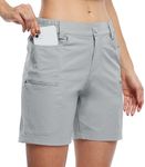 WILLIT Women's Hiking Cargo Shorts Stretch Golf Active Shorts Outdoor Summer Shorts with Pockets Water Resistant Gray XXL