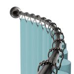 Zenna Home 35633HBP, NeverRust Aluminum Tension Curved Shower Curtain Rod, 50 to 72-Inch, Oil Rubbed Bronze