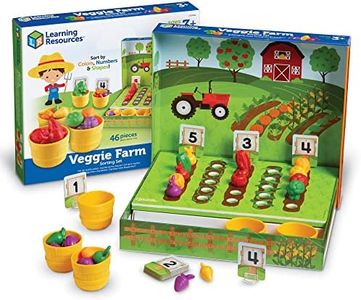 Learning Resources LER5553 Veggie Farm Sorting Set, Food Sorting Game, 46 Pieces, Ages 3+, Multicolor