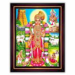 Pavan Photo Laminations Andal Nachiyar Amman Goda Devi Andalamma Wall Painting Framed Home Decor (Wood,Matte,Brown,Big Size,10 x 12 Inch) B221M