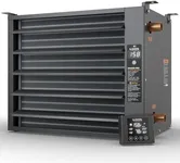 ALECOIL 10,0000 BTU Hydronic Hanging Unit Heater with Remote Control - Water to Air Heat Exchanger for Garage and Outdoor Wood Furnace - HHA100-Pro, Black