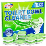 Toilet Bowl Cleaner Tablets, Leaves Bowl Sanitary, Freshens, Deodorizes, Descales & Repels Tough Stains, Helps Prevent Limescale Buildup, Safe for Septic Tanks, 24 Pack 1 Year Supply