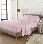 Plain Thermal Flannelette Flat Sheets 100% Brushed Cotton (Pink, Double)