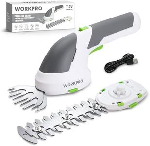 WORKPRO Cordless Grass Shear & Shrubbery Trimmer - 2 in 1 Handheld Hedge Trimmer 7.2V Electric Grass Trimmer Hedge Shears/Grass Cutter Rechargeable Lithium-Ion Battery and Type-C Cable Included