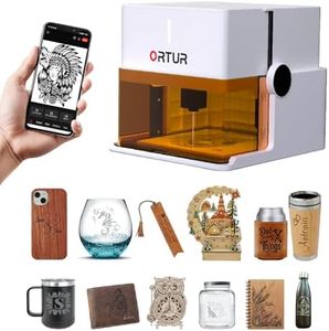 Ortur R1 5000mW Portable Laser Engraver and Cutter, Class 1 Foldable Laser Engraver, Box Packaging, APP Control Laser Engraver for Wood, Leather, Glass (White)