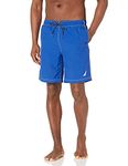 Nautica Men's Standard Solid Quick Dry Classic Logo Swim-Trunk, Bright Cobalt, X-Small