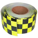 Tuyrchu Reflective Tape 3 Inch x 66 Feet, Outdoor Waterproof Conspicuity Strong Adhesive Reflector for Trailers Signs (Fluorescent Yellow and Black)