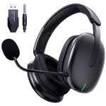 WolfLawS TA82 Wireless Gaming Headset for PS5 PS4 PC, 2.4GHz USB Gamer Headphones, Detachable Noise Canceling Microphone, 7.1 Surround Sound, Memory Foam Ear Pads, Wired Mode for Controller