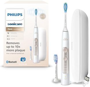 Philips Sonicare ExpertClean 7500 elektrische Zahnbürste, Schallzahnbürste mit App, 4 Putzmodi und 3 Intensitätsstufen, Drucksensor, Reiseetui, White-Gold, Modell HX9691/02