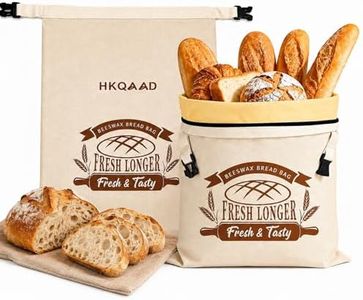 2 Pack Beeswax Bread Bags for Sourdough Homemade Bread，Sourdough Bread Bags with Zipper,XL Reusable Cotton Storage Bags, Lined with Natural Beeswax to Keep Fresh