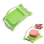 Luncheon Meat and Egg Slicer - Multipurpose Kitchen Tool, Stainless-Steel Cutter Eggs, Cheese, Hams, Fruits, and soft food（green）