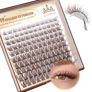 Brown Eyelash Clusters Natural Brown Lash Extensions Wispy Lash Clusters Eyelash Extension 120Pcs DIY Individual Eye Lashes Dark Brown Clusters by ALICROWN