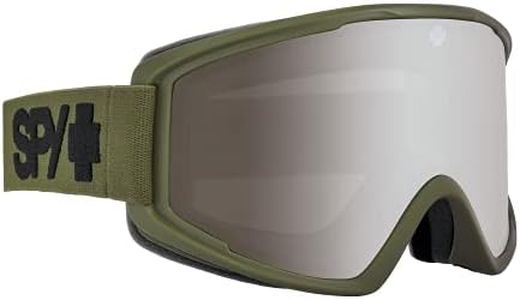 SPY Optic Crusher Elite Snow Goggle, Winter Sports Protective Goggles, Color and Contrast Enhancing Lenses, Matte Olive - Bronze with Silver Spectra Mirror Lenses