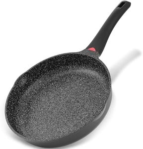 11 Inch Non Stick Frying Pans Granite Coated with Pour Spout - Lightweight 2.9 Quart Skillets and Frying Pans with Comfort Stay Cool Grip Handle - Induction Compatible PFOA Free Frying Pan (Black)