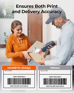 MUNBYN Bluetooth Shipping Label Printer 4x6 – Thermal, 25 Labels, Black