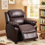 Macaron Kids Reclining Chair Leather Recliner Sofa Push Back Toddler Youth Children Child Ages 2-8
