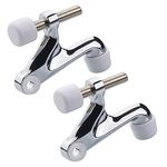 Cosnys 2 Pack Hinge Pin Door Stopper,Adjustable Heavy Duty Door Hinge Stopper 2-3/8"x15/16"Convenient Door Stopper for Door Hinges,with Black Rubber Bumper Tips,Easy Installation