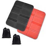 AUBEY Pack of 2 Thermal Seat Cushion, Outdoor Foldable Seat Mat, Outdoor Children's Seat Mat, Waterproof Playground Mat, Hiking, Hunting Accessories, Garden, Stadium, Hunting, Camping (Black and Red)