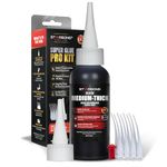 Starbond Black Medium Super Glue | Premium Cyanoacrylate CA Glue Thick 500 CPS | Gap Filler Adhesive | Waterproof Super Glue All Purpose for Wood Metal Crafts | Superglue Strong Bonding | 2 oz