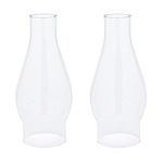 Ohlectric Glass Lamp Chimney - Chimney Transparent Glass Shade - Hand Blown Replacement For Vintage Oil Lamps - Prevent The Flame - Curvy Lamp Chimneys - 2 ââ€¦Â inch Fitter, Pack Of 2 - OL-44470