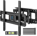 PERLESMITH Full Motion TV Wall Mount for 26-65 inch TVs up to 99lbs, Tilt Swivel Extension Wall Mount TV Bracket with Dual Articulating Arms, TV Mount Max VESA 400x400mm for Flat Curved Screen