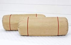 AURAVE Suede 300 TC Bolster Cover (15"x30"_Golden Brown)