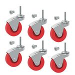 Big Red ATR6551-6PB Torin Replacement Swivel Casters, 2.5" Wheels with Posts (Fits: Creepers, Mechanic Carts, Stools, Dollies), 3 Pairs