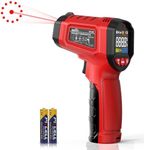Infrared Thermometer Gun,SQECH Laser Thermometer Gun -58℉～1112℉(-50℃～600℃),Non-Contact Temperature Gun with Adjustable Emissivity&Color Backlight for Cooking, Pizza Oven,BBQ,Fridge,Engine,HVAC(Red)