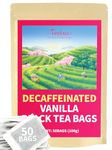 TeeLux Decaf Vanilla Black Tea Bags 50 Count, Blended Decaffeinated Black Tea with Creamy Vanilla, Smooth & Rich Flavor, Biodegradable Tea Bags