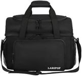 LARIPOP Bowling Ball Bag 2 Ball Bowling Bag with Double Ball Holder - Fits Bowling Shoes Up to Mens Size 16 and Accessories,Black