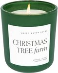 Sweet Water Decor Christmas Tree Farm Candle - Spruce, Cypress, Cedarwood, Pine Scented Candle - 15oz Green Jar, 70+ Hour Burn Time, Made in the USA - Soy Christmas Candles and Decor