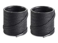 SHOESHINE flat cotton shoe laces for casual, sneaker shoes or boot 8mm wide Black