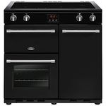 Belling Farmhouse 90Ei Induction Range Cooker, Black, 90cm