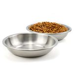 Hurriman Stainless Steel Cat Bowls, Whisker Fatigue Relief Cat Food Dish, Metal Shallow Wide Large Replacement Plate for Pet Dog and Cat, Ideal for Raised Elevated Pet Feeding Station Stand