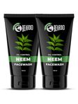 Beardo Purifying Neem Face Wash for Oil Control, 100ml (Pack of 2) | Soothes & Heals | Daily facewash for men | Gentle cleansing for oily-acne-prone skin