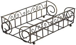 Boston International BID12 Garden Gate Design Guest Towel Napkin Holder Caddy, Metal, Antique Brass