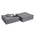 amazon basics Pack of 8 Microfiber Cleaning Cloth | 300 GSM | Ultra Soft | Super Absorbent | Reusable |Grey| 40cm X 40cm