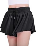 JOCMIC Girls Flowy Shorts, 2 in 1 P