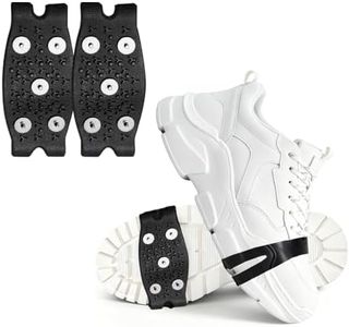 Universal Non-Slip Gripper Spikes, 2026 New 5-Claw Ice Cleats for Shoes and Boots, Anti-Skid Snow Ice Grips Steel Nails Traction Cleats for Hiking Walking Climbing Fishing Mountaineering (Black x6)