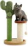 Made4Pets Cat Scratching Post, Cactus Kitten Scratcher for Indoor Cats, Mushroom Cute Cat Tree with Sisal Scratch Post, Interactive Track Toy with Sturdy Wood Base for Small Kitty, 21.7"