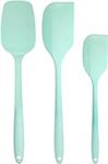 3pc Spatula Silicone Set Spatula for Baking and Cooking Heat Resistant Mixing Spoons Spatule Non-Stick Rubber (Aqua)