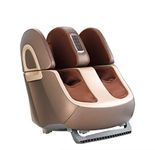 Robotouch Ortholite foot Calf, thigh & knee roller foot massager machine with far infrared heating reduces muscle tension, fatigue, and pain relief, One year Warranty. (Brown)